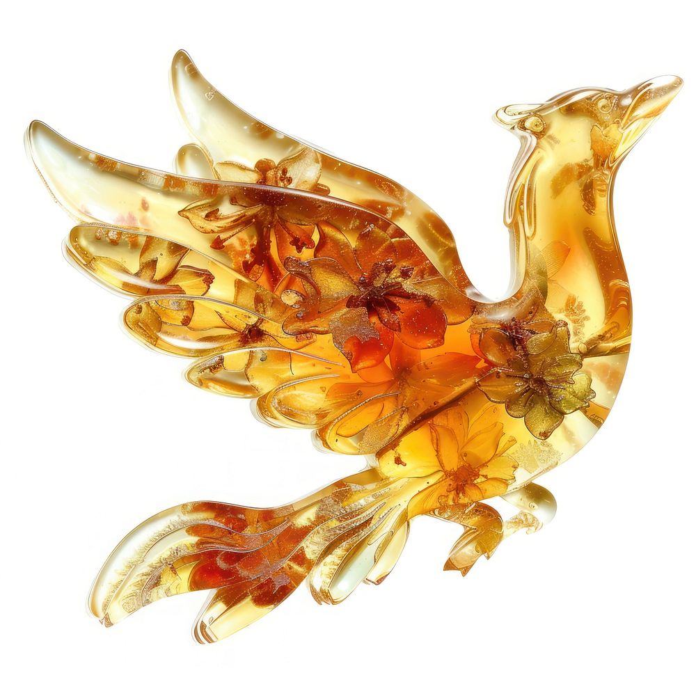Flower resin Phoenix shaped accessories accessory jewelry.