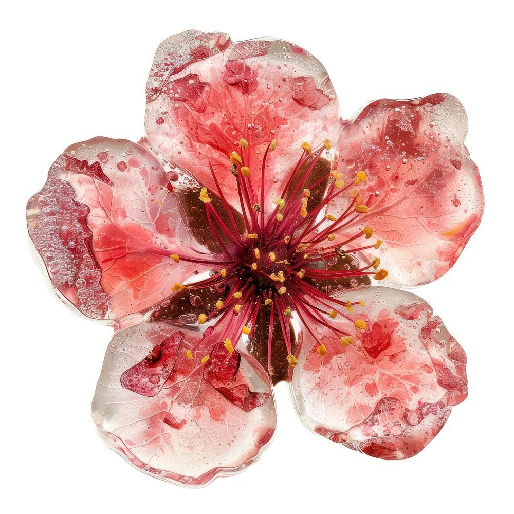Flower resin Sakura shaped blossom anemone ketchup.