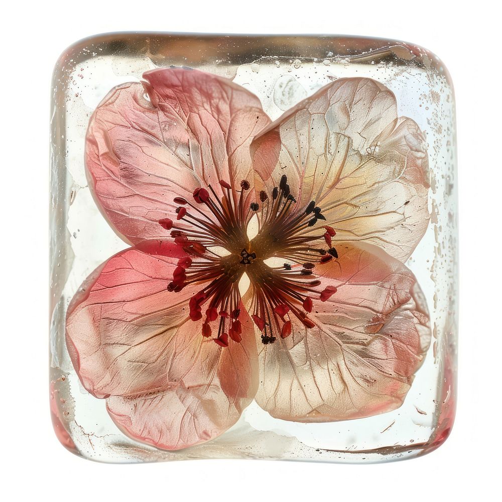 Flower resin Square shaped blossom anemone pottery.