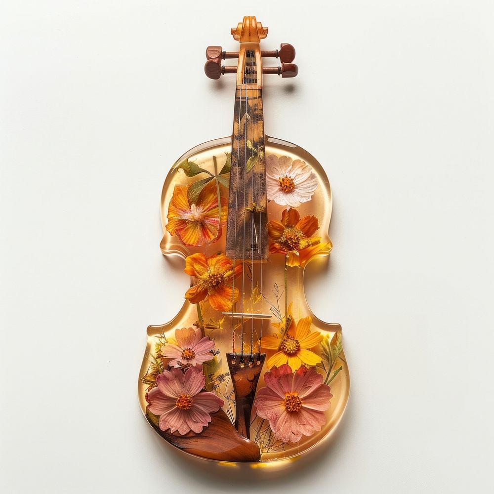 Flower resin Violin shaped violin | Free Photo - rawpixel