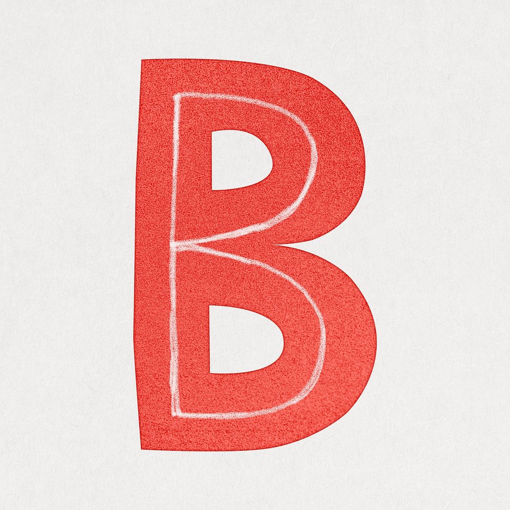 Letter B, cute paper cut alphabet illustration