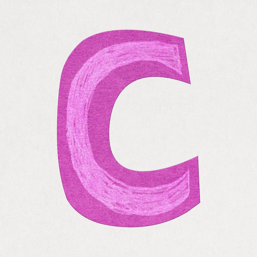 Letter C, cute paper cut alphabet illustration