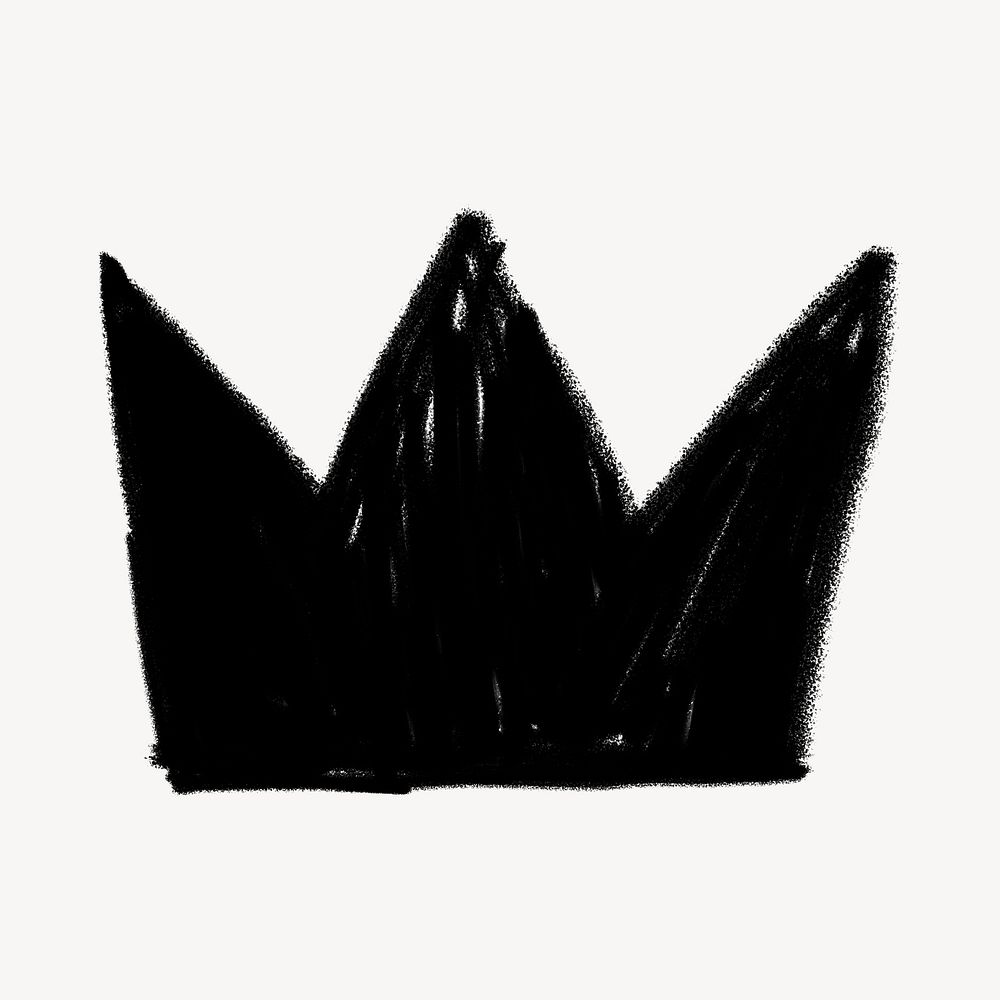 Black crown, brush stroke texture illustration