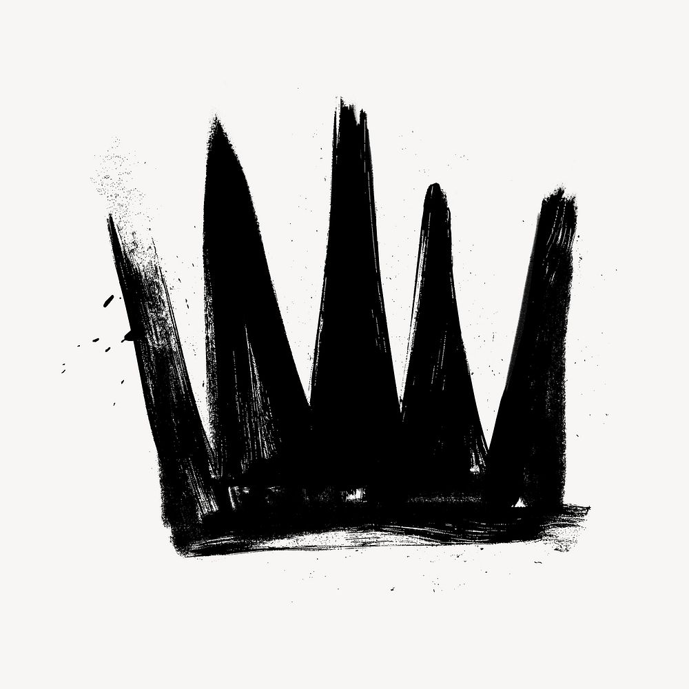 crown, brush stroke texture illustration