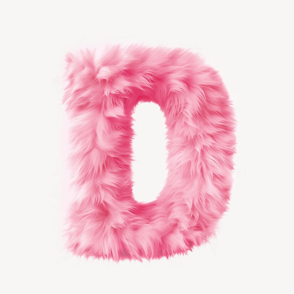  Fur letter D pink white background accessories.