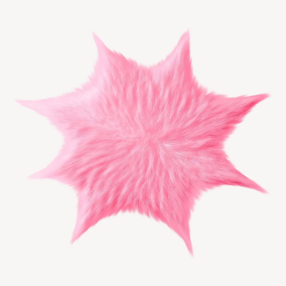 Pink explosion bubble in fluffy 3D shape illustration