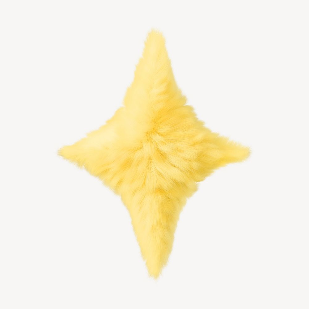 Yellow blink in fluffy 3D shape illustration