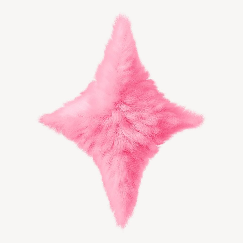 Pink blink in fluffy 3D shape illustration