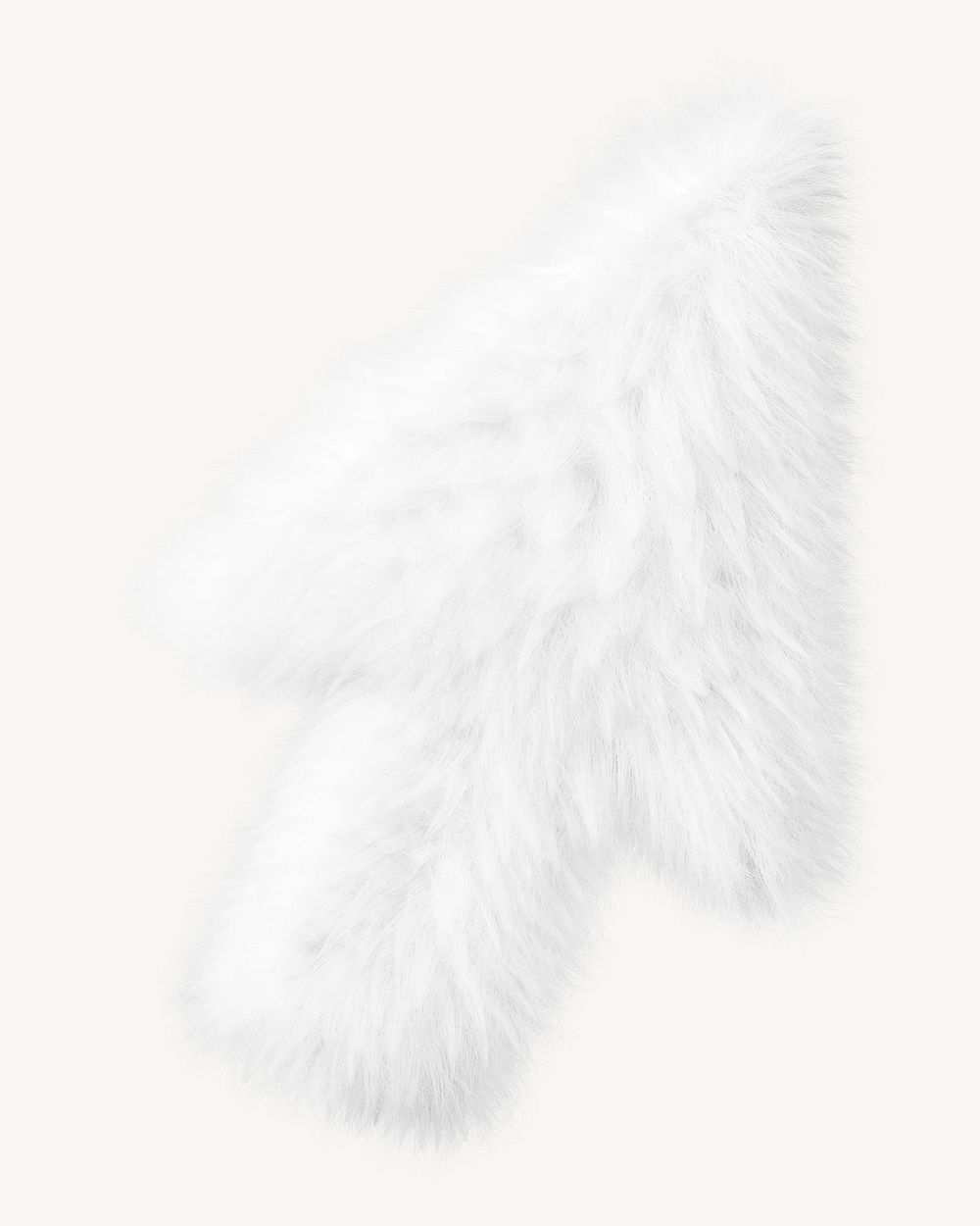 White arrow in fluffy 3D shape illustration
