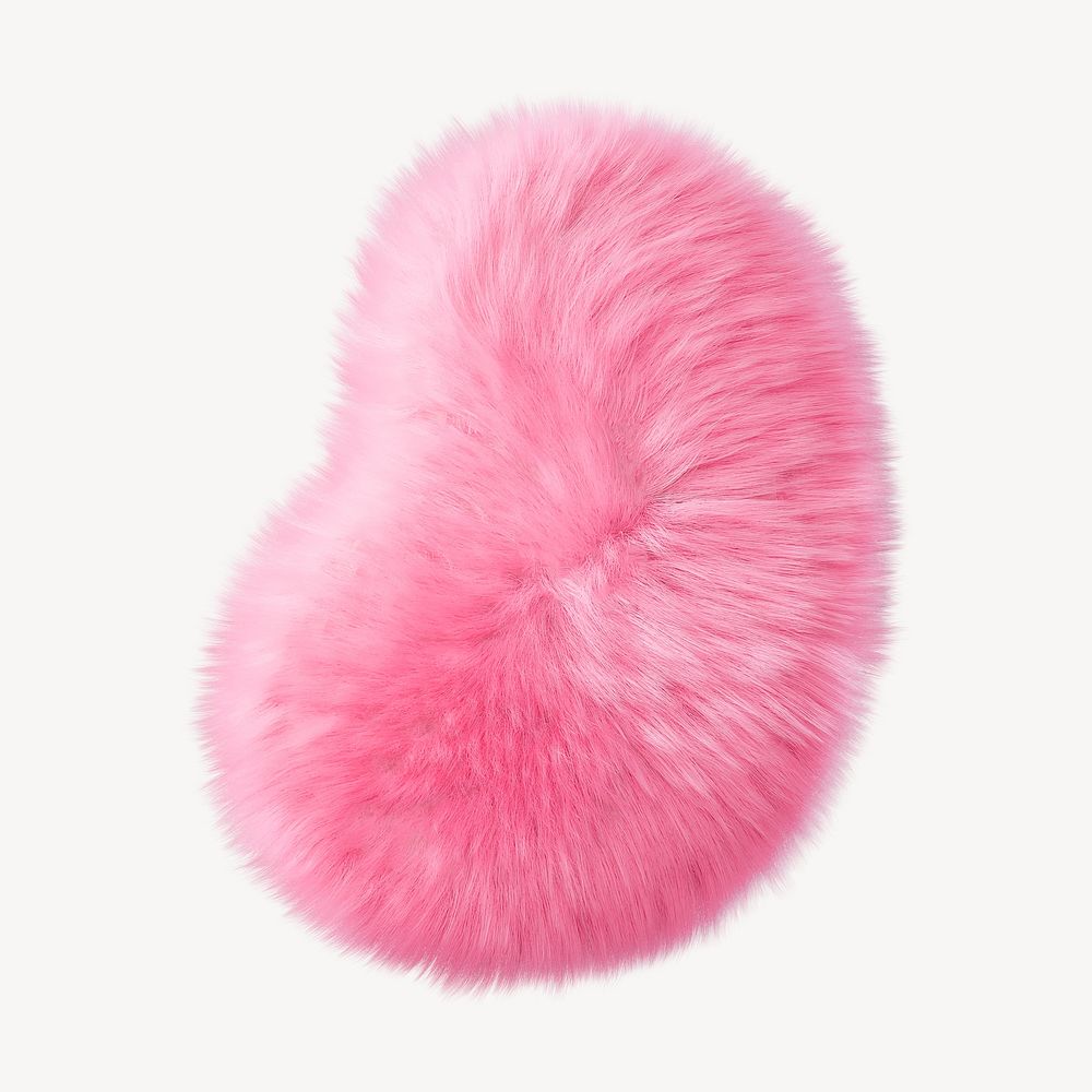 Pink blob shape in fluffy 3D shape illustration