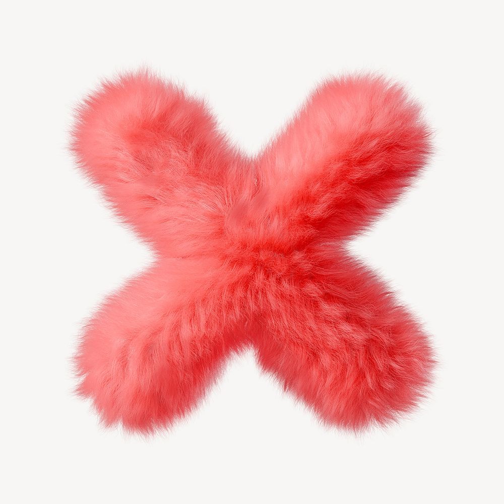 Red wrong mark in fluffy 3D shape illustration