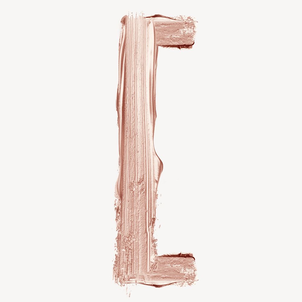 Square bracket sign in rose gold shimmer brush stroke illustration