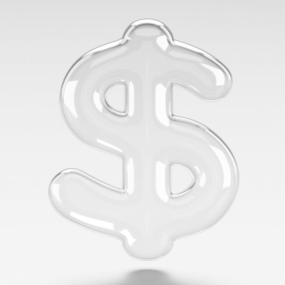 Dollar sign sign in 3D bubble illustration