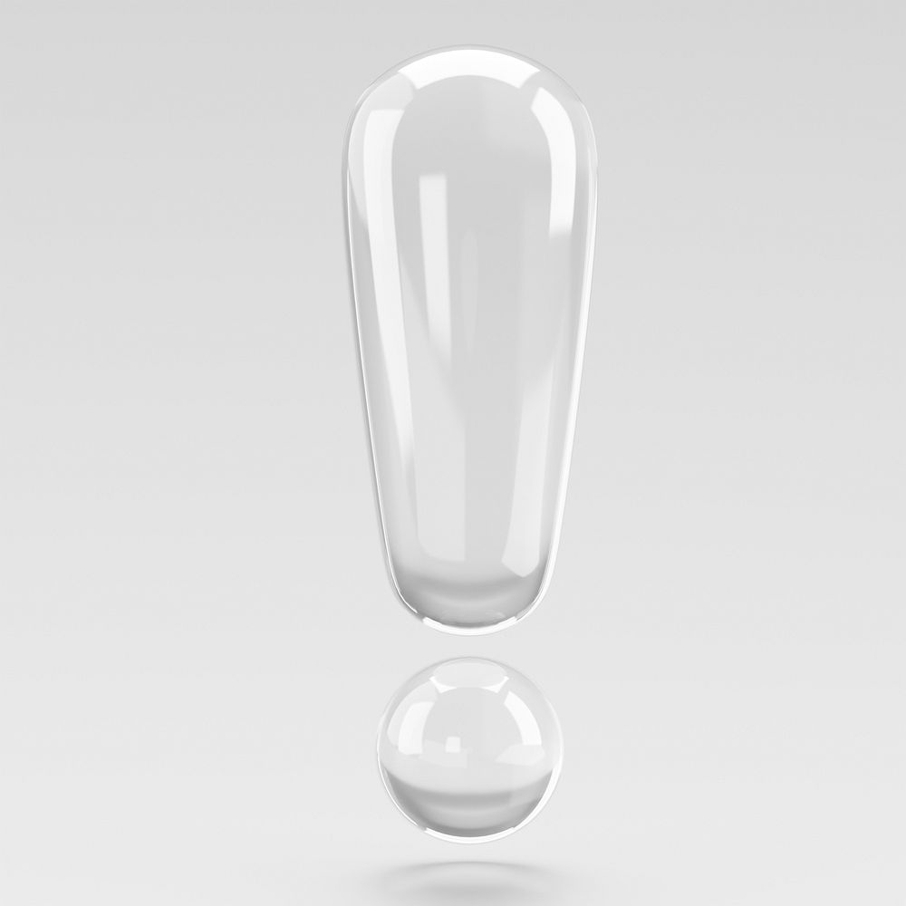 Exclamation mark sign in 3D bubble illustration