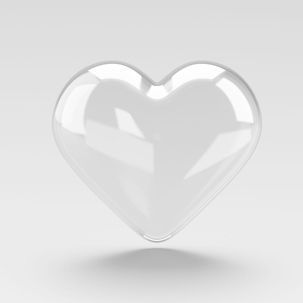 Heart icon, 3D bubble illustration