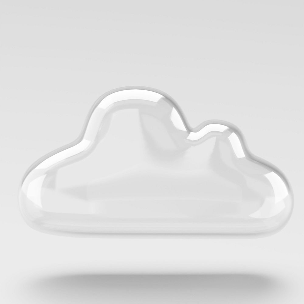 Cloud icon, 3D bubble illustration