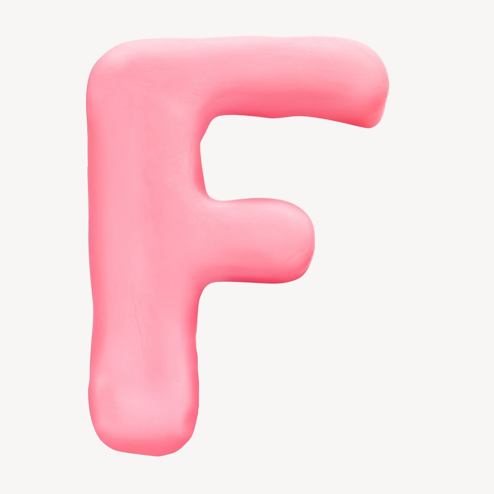 Capital letter F pink clay alphabet illustration