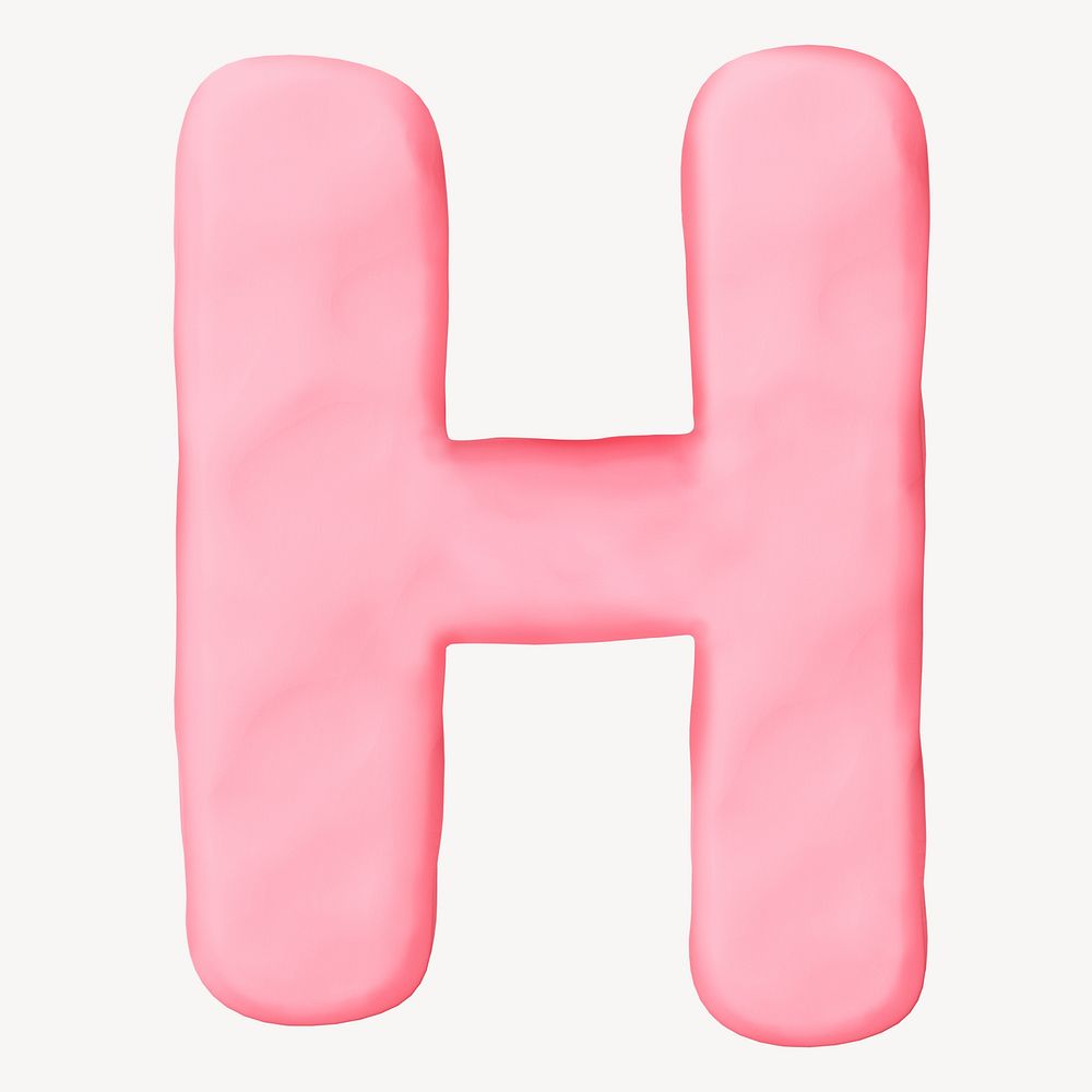 Letter H pink clay alphabet illustration