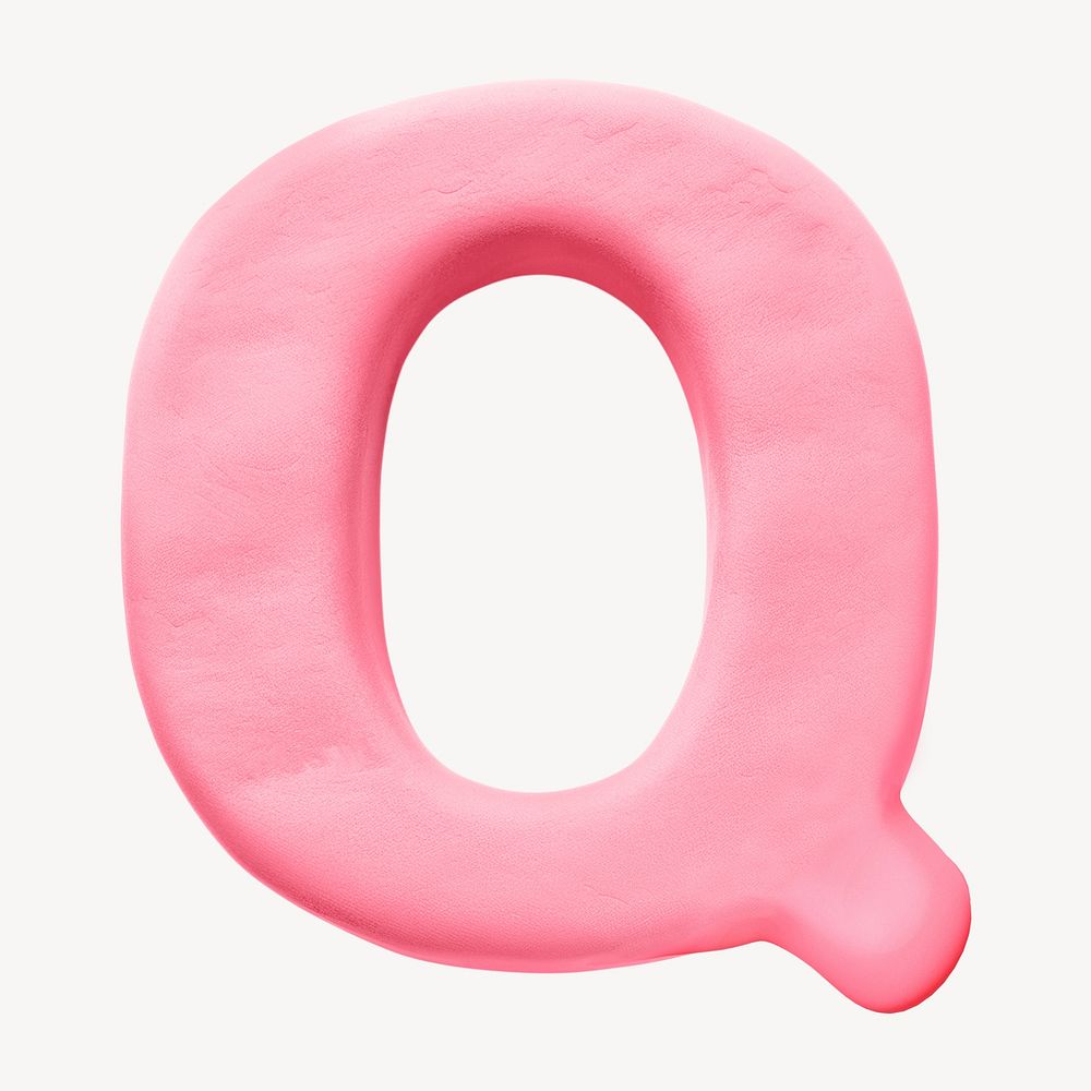 Letter Q pink clay alphabet illustration
