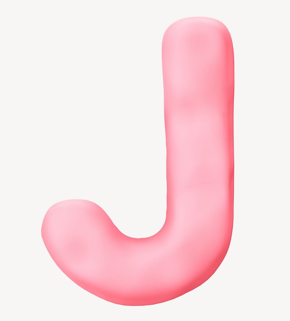 Letter J pink clay alphabet illustration