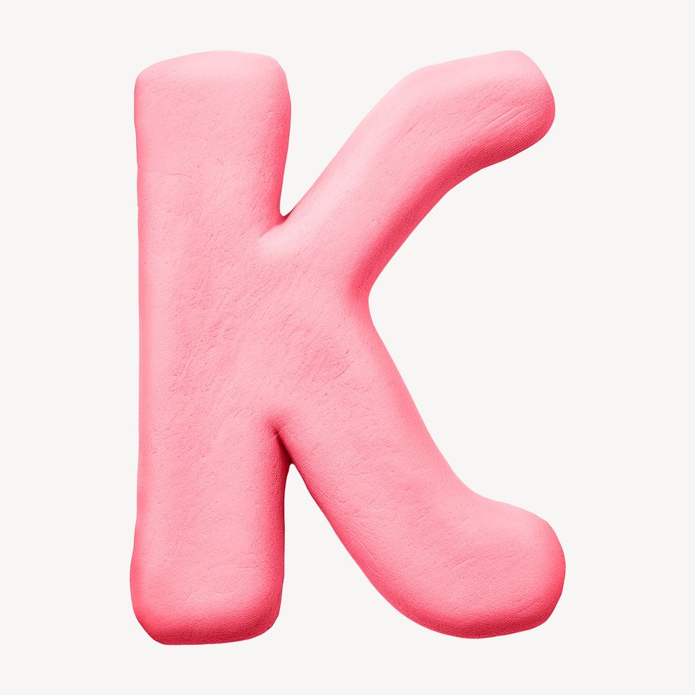 Letter K pink clay alphabet illustration