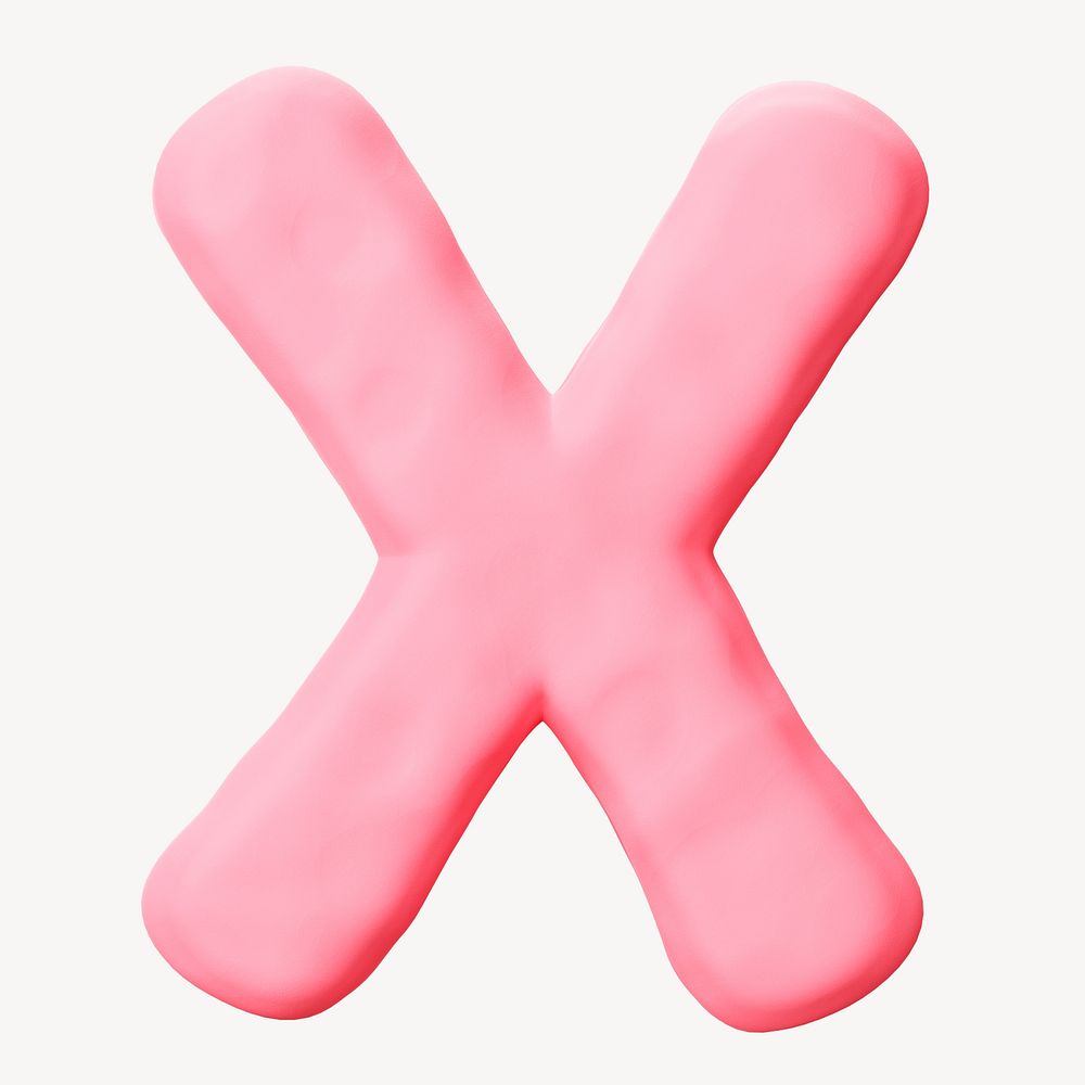 Letter X pink clay alphabet illustration