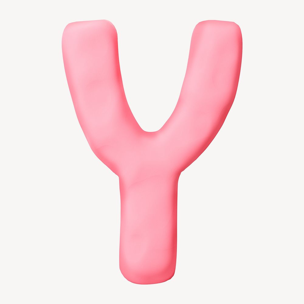 Letter Y  pink clay alphabet illustration