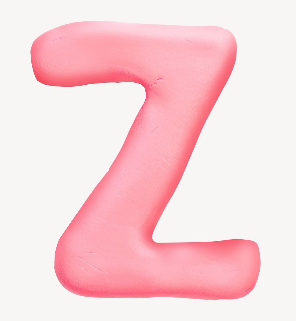 Letter Z pink clay alphabet illustration