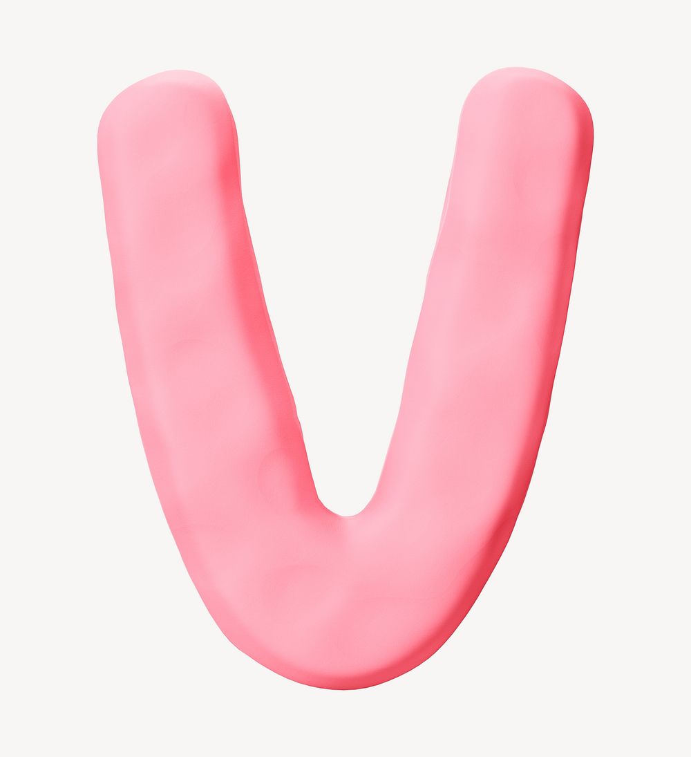 Letter V  pink clay alphabet illustration