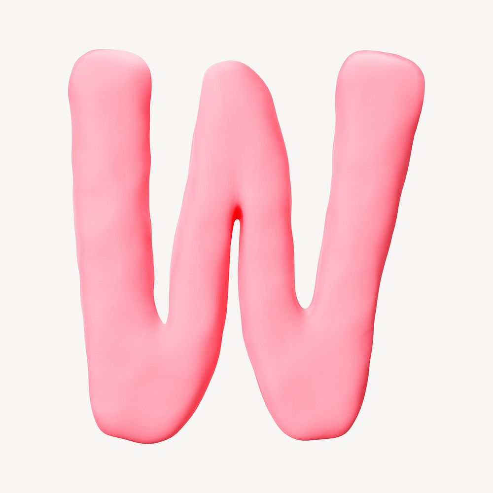 Letter W pink clay alphabet illustration