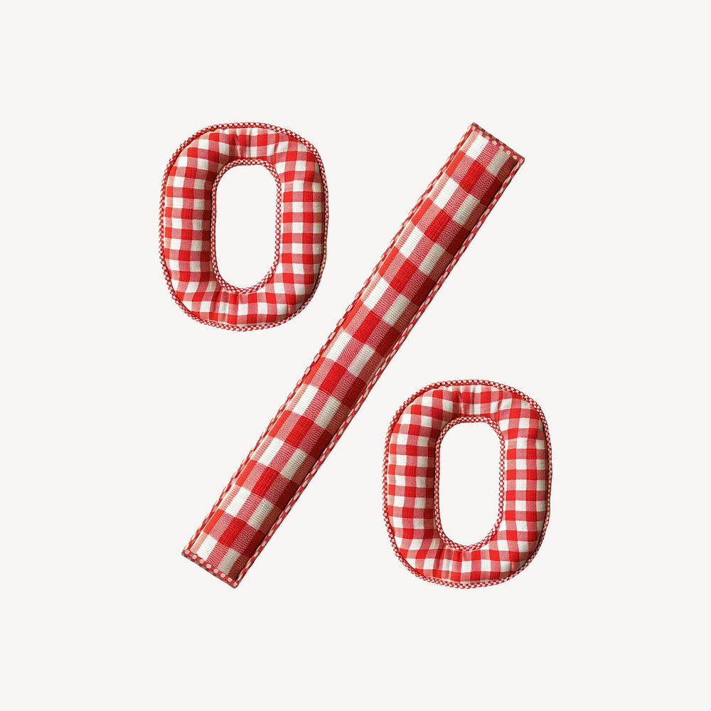 Percentage  sign in fabric stitch design