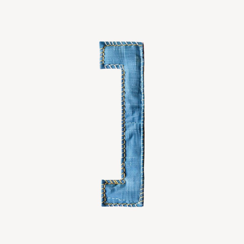 Square bracket  sign in fabric stitch design