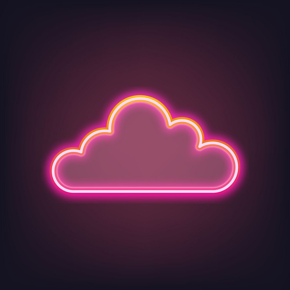 Pink cloud neon gradient icon illustration