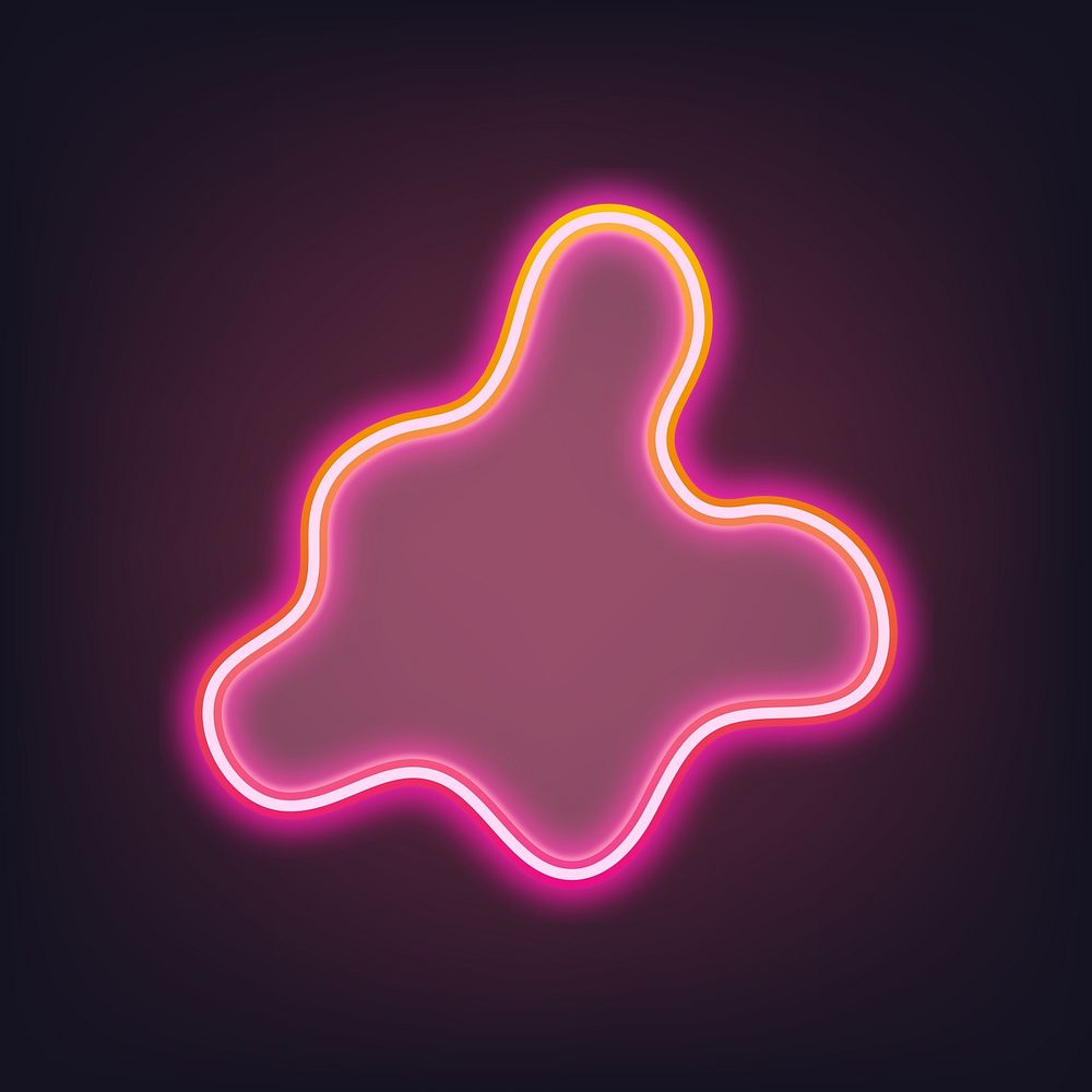 Pink blob shape neon gradient icon illustration