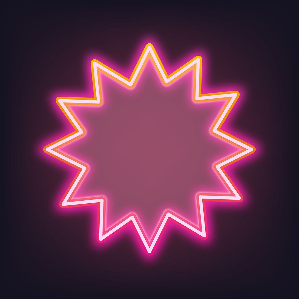Pink explosion bubble neon gradient icon illustration