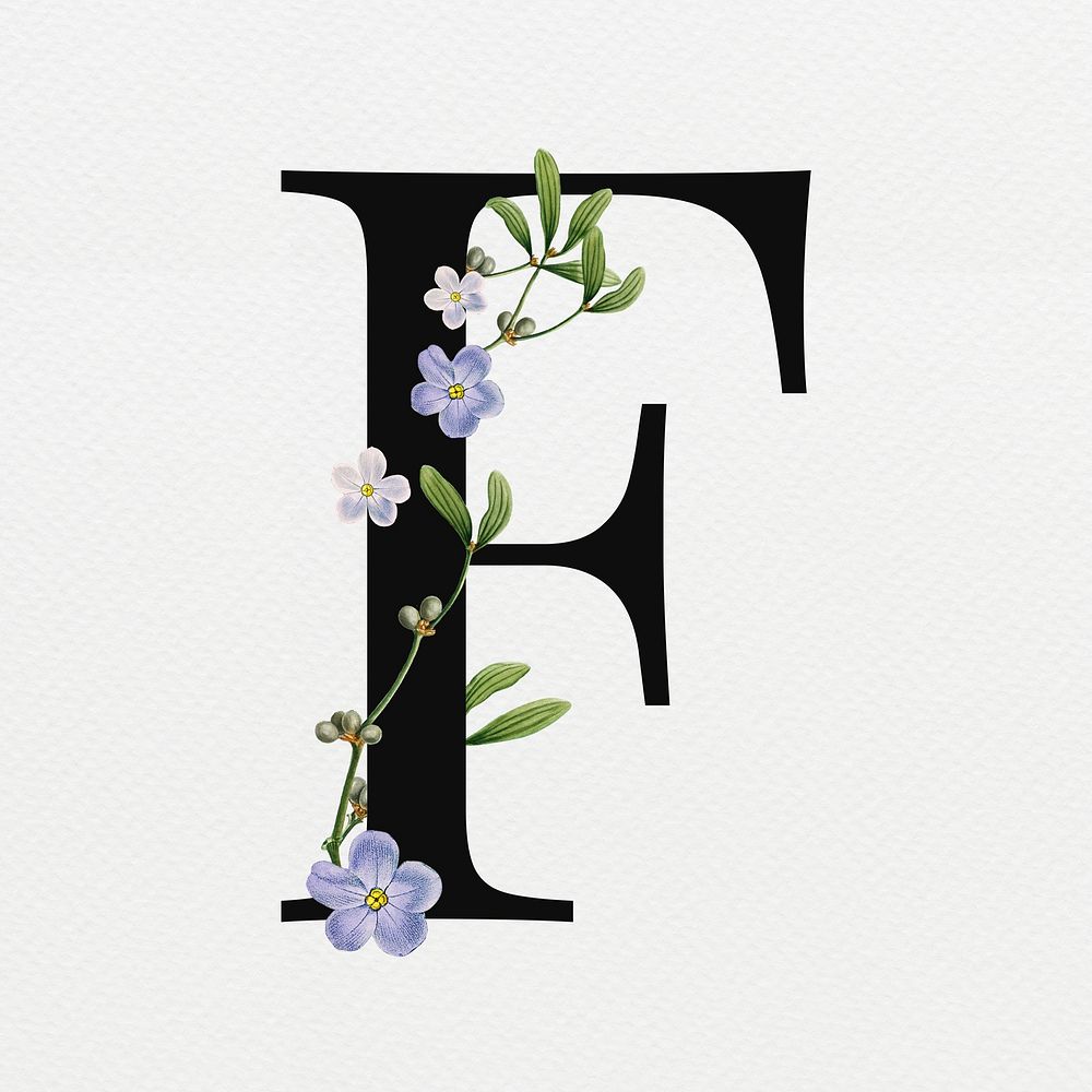 Letter F floral font