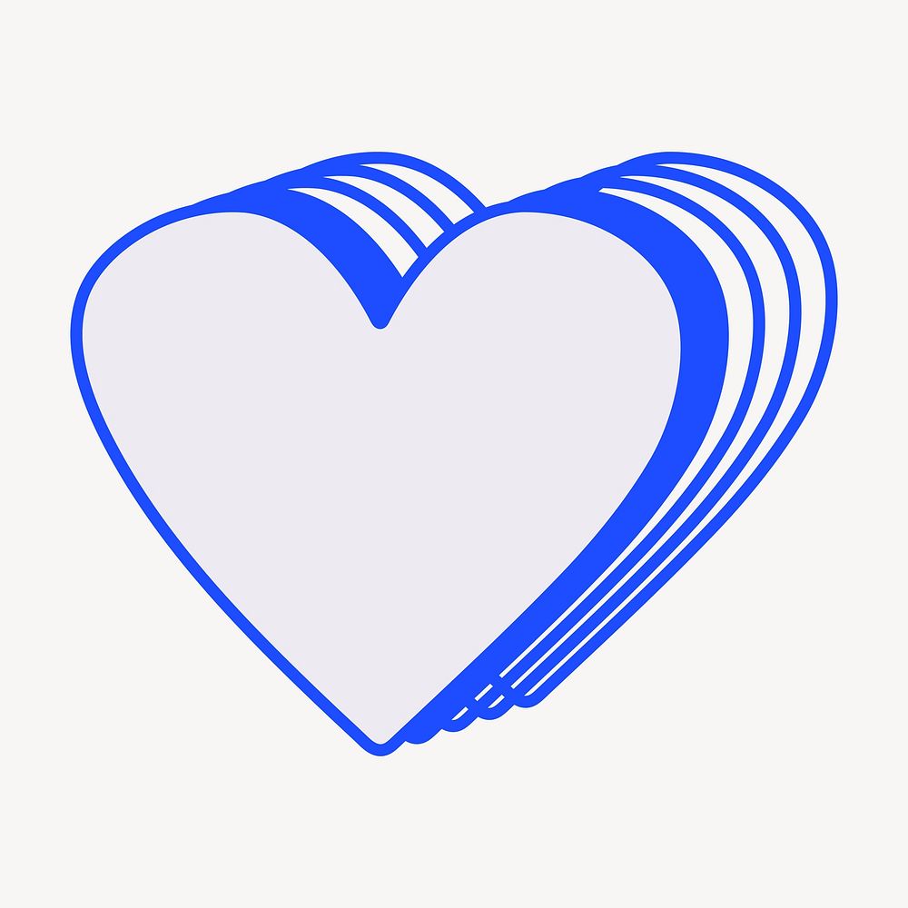 heart blue layer icon illustration