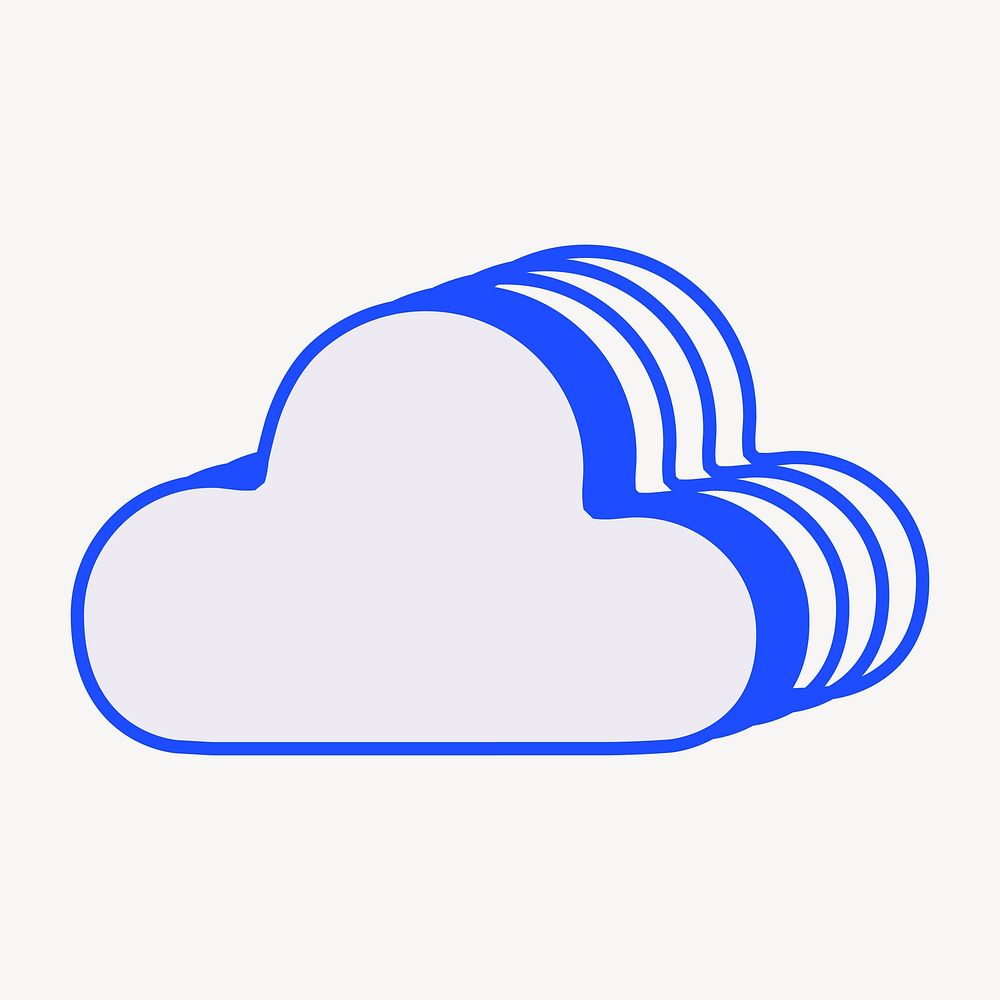cloud blue layer icon illustration