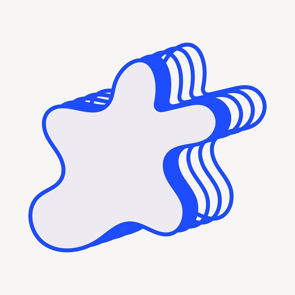 organic shape blue layer icon illustration