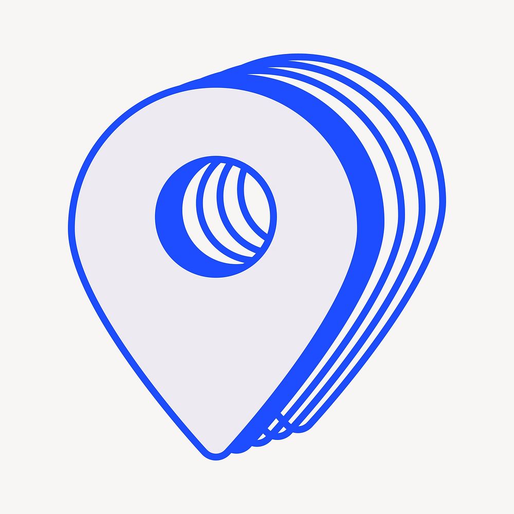 location pin blue layer icon illustration