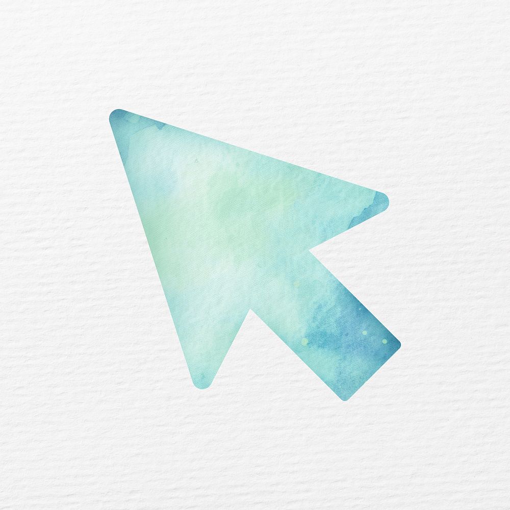 Mouse cursor in watercolor illustration