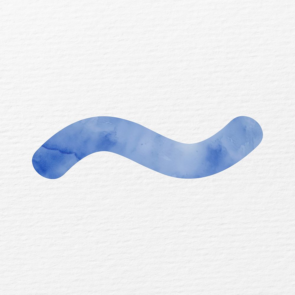 Blue line in watercolor illustration