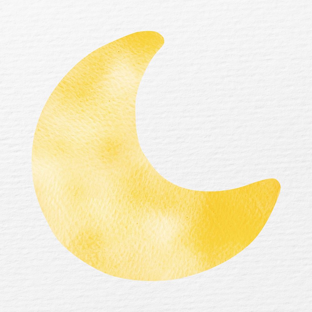 Crescent moon in watercolor illustration