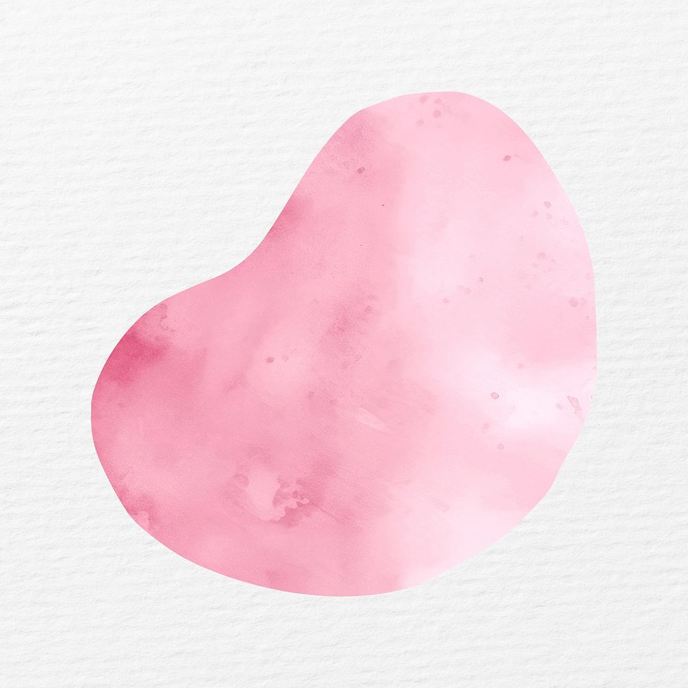 Pink blob shape in watercolor illustration