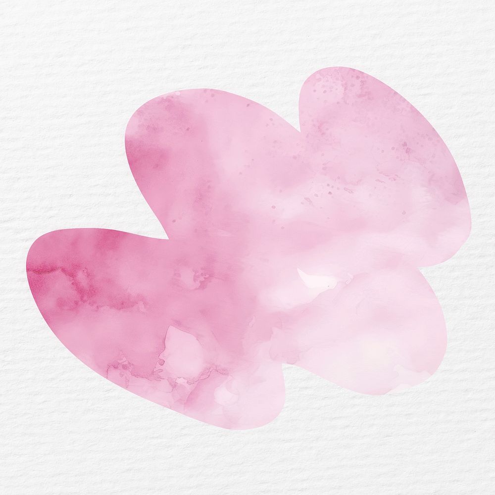 Abstract pink shape in watercolor illustration