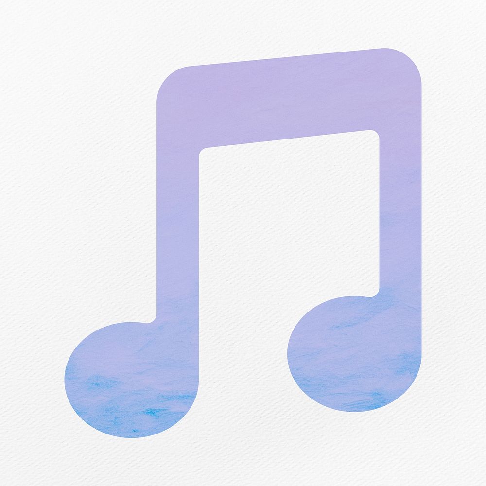 Cute music note icon minimal digital art illustration