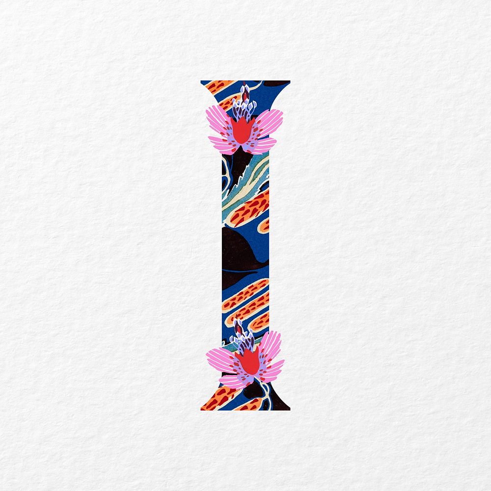 Letter I in Seguy Papillons art alphabet illustration