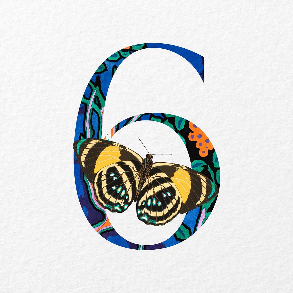 Number 6 in Seguy Papillons art illustration