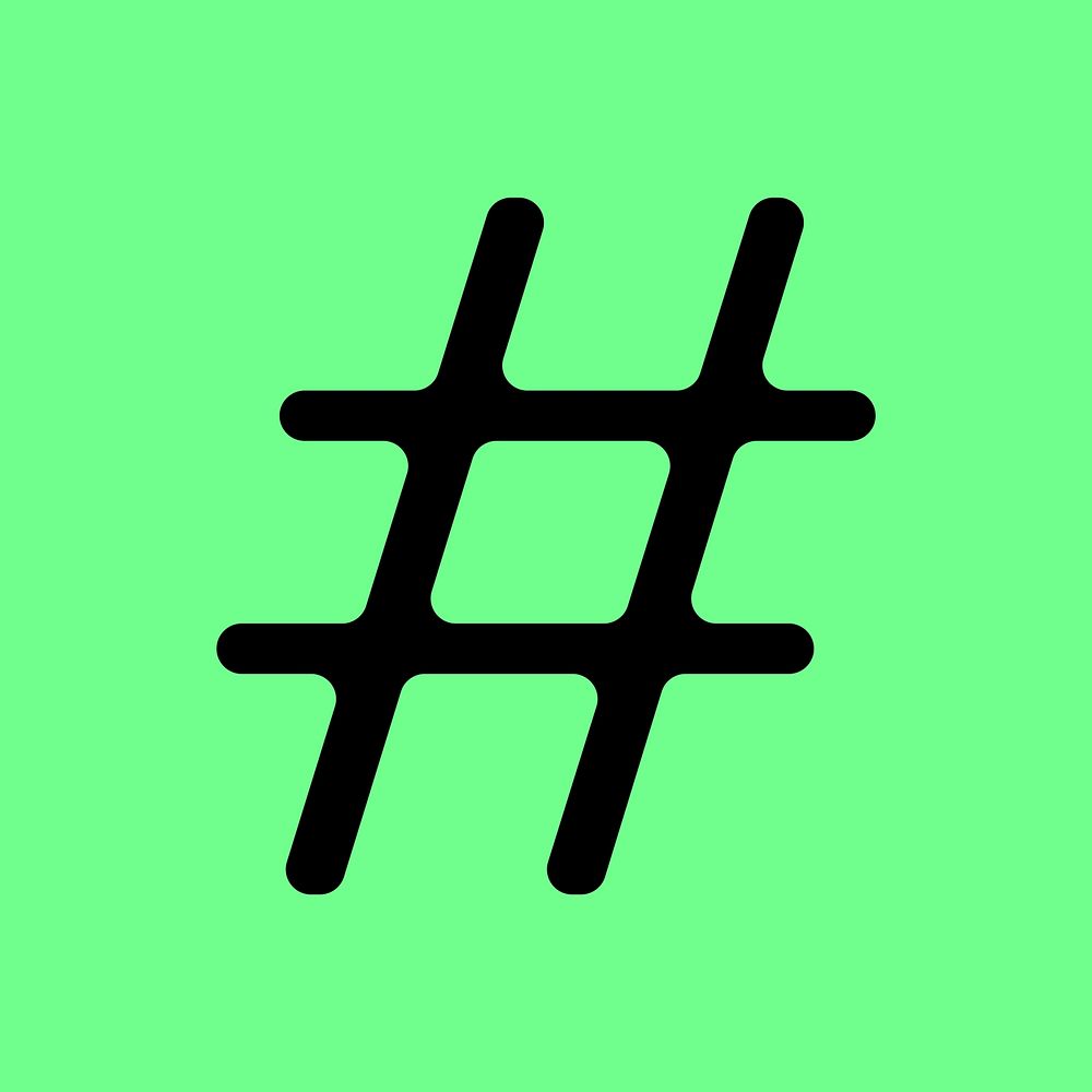Hashtag sign in abstract shape illustration