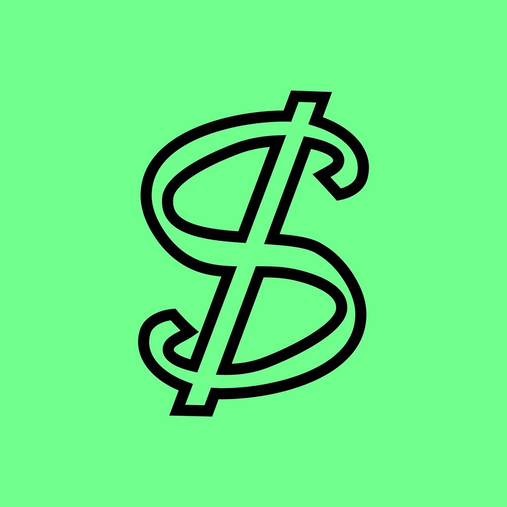Dollar sign in abstract shape illustration